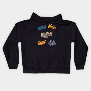 Hello 3D font Kids Hoodie